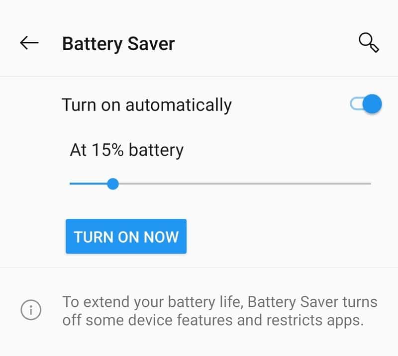 Turn On battery saving Mode to increase the battery life in OnePlus 7