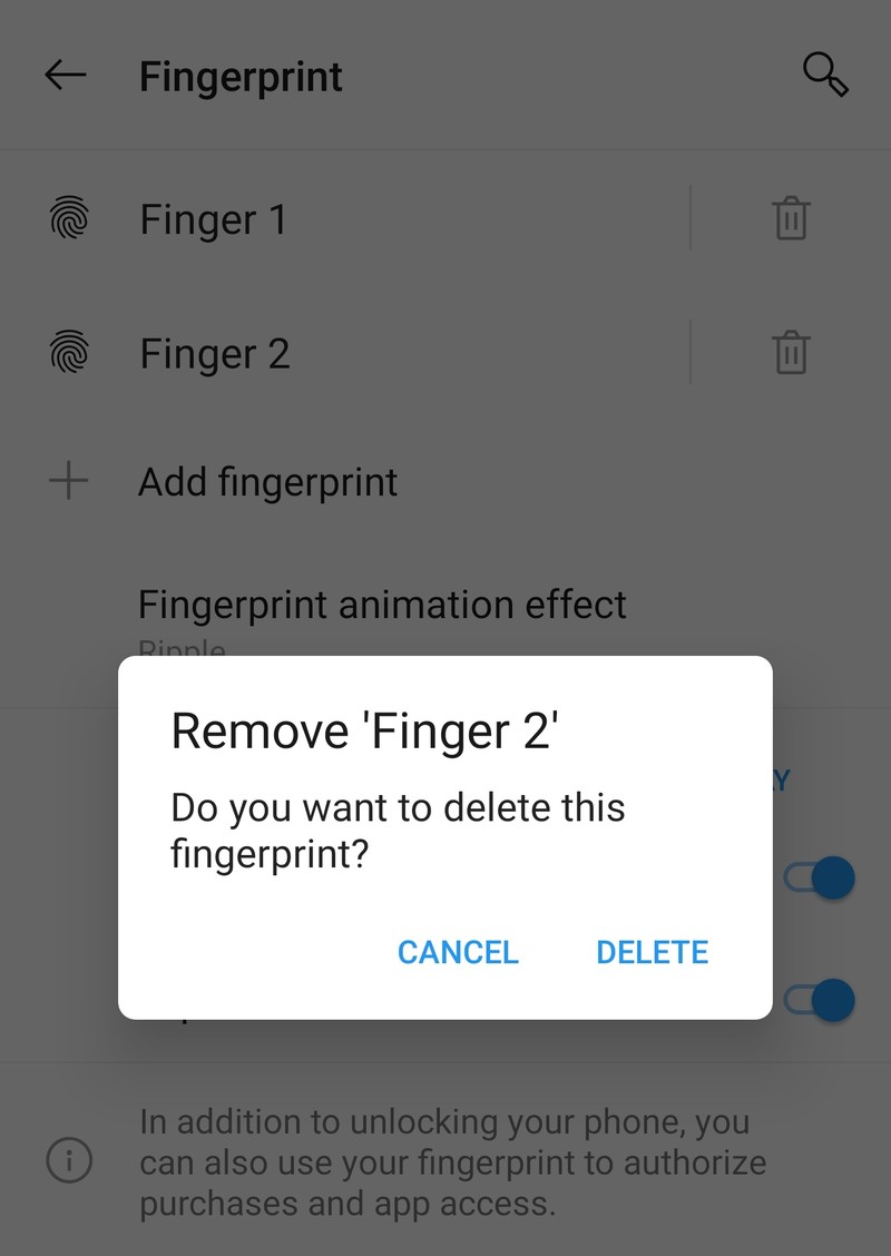 Remove Previous Fingerprint setting to fix the fingerprint scanner problem in OnePlus 7 and OnePlus 7 Pro